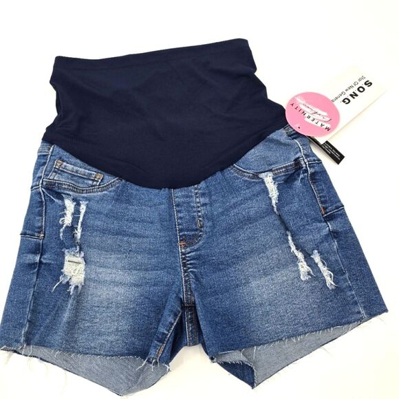 S.O.N.G Maternity Jean Shorts NWT - Picture 1 of 3
